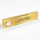 Executive Brass Desktop Mini Gouden Klok Naam Bord Naambordje