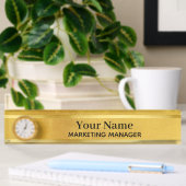 Executive Brass Desktop Mini Gouden Klok Naam Bord Naambordje