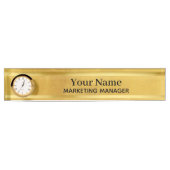 Executive Brass Desktop Mini Gouden Klok Naam Bord Naambordje (Voorkant)