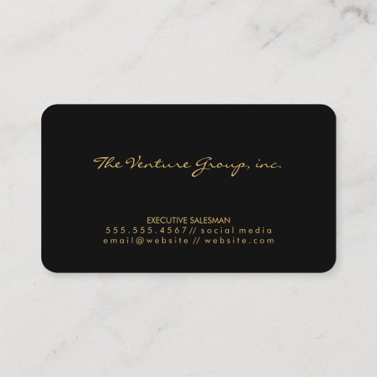 Executive Business Gold Metallic Visitekaartje (Achterkant)