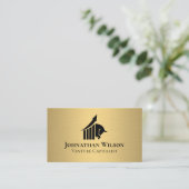 Executive Business Gold Metallic Visitekaartje (Staand voorkant)
