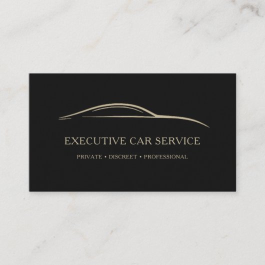 Executive Car Service QR Code Black & Gold Visitekaartje (Voorkant)