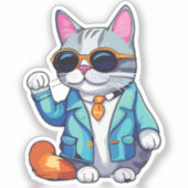 executive cat sticker (Voorkant)