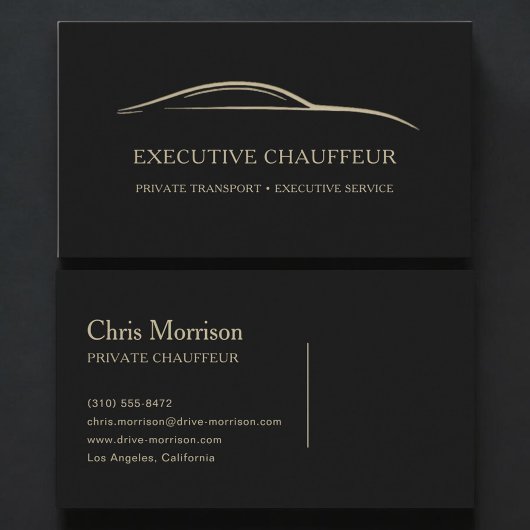 Executive Chauffeur Black & Gold Visitekaartje