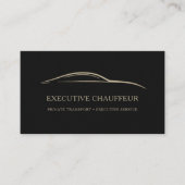 Executive Chauffeur QR Code Black & Gold Visitekaartje (Voorkant)