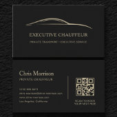 Executive Chauffeur QR Code Black & Gold Visitekaartje