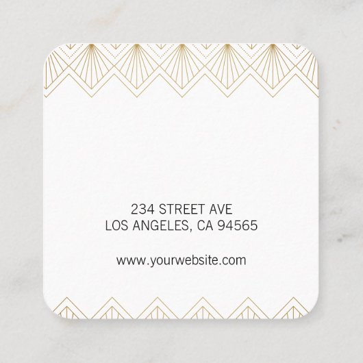 Executive Chef Art Deco Trim Vierkante Visitekaartje (Achterkant)