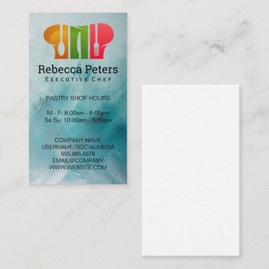 Executive Chef | Chef Pet Dinnerware Logo Visitekaartje (Voorkant / Achterkant)