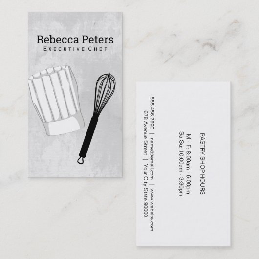 Executive Chef | Chef-Pet en whisky Visitekaartje (Voorkant / Achterkant)