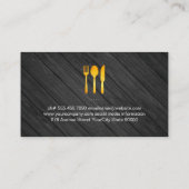 Executive Chef Golden Utensils Houten Trim Visitekaartje (Achterkant)
