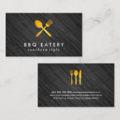 Executive Chef Golden Utensils Houten Trim Visitekaartje (Voorkant / Achterkant)