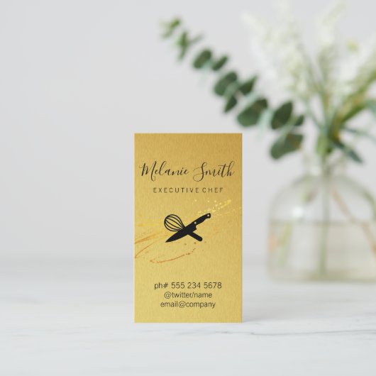 Executive Chef | Goud Elite Visitekaartje (Staand voorkant)