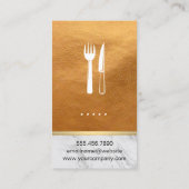 Executive Chef Goud Leer Marmer Afwerking Visitekaartje (Achterkant)