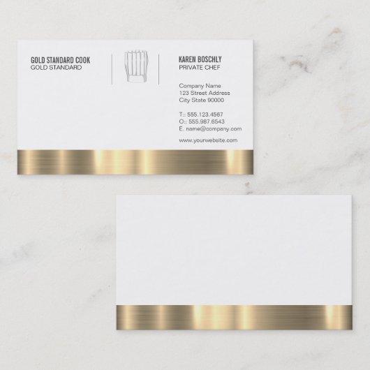 Executive Chef Gouden Afwerking Visitekaartje (Voorkant / Achterkant)