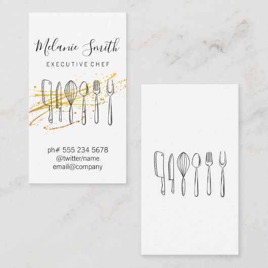 Executive Chef | Keukenkeukengereedschap Visitekaartje (Voorkant / Achterkant)