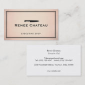 Executive Chef Knife Logo Koperen Achtergrond Visitekaartje (Voorkant / Achterkant)