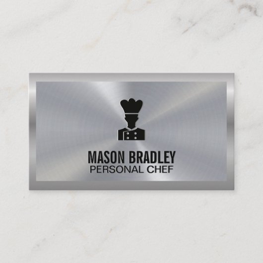 Executive Chef | Kweekzilver Metallic Visitekaartje (Voorkant)