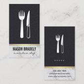 Executive Chef Leather Marble Trim Visitekaartje (Voorkant / Achterkant)