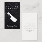 Executive Chef | Leisteen | Cleaver Knife Visitekaartje (Voorkant / Achterkant)