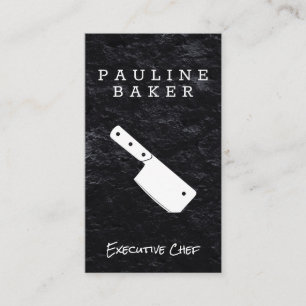 Executive Chef   Leisteen   Cleaver Knife Visitekaartje