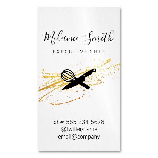 Executive Chef Magnetisch Visitekaartje (Voorkant Verticaal)