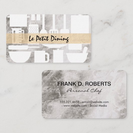 Executive Chef Marble Utensils Visitekaartje (Voorkant / Achterkant)