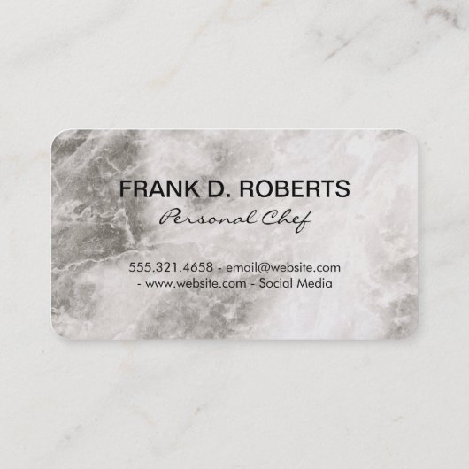 Executive Chef Marble Utensils Visitekaartje (Achterkant)