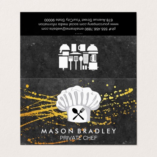 Executive Chef Modern Visitekaartje (Buitenkant ongevouwen)