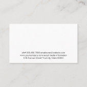 Executive Chef moderne keuken Visitekaartje (Achterkant)