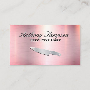 Executive Chef   Roze zilver metallisch Visitekaartje