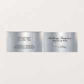 Executive Chef | Silver Metallic Gloss-achtergrond Visitekaartje (Buitenkant ongevouwen)