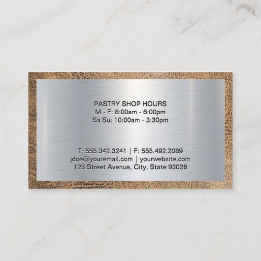 Executive Chef | Silver Metallic | Ledergrens Visitekaartje (Achterkant)