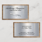 Executive Chef | Silver Metallic | Ledergrens Visitekaartje (Voorkant / Achterkant)