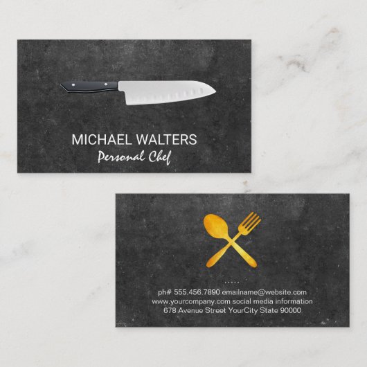 Executive Chef Slate | culinair Visitekaartje (Voorkant / Achterkant)