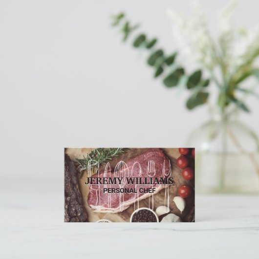 Executive Chef | Steaks | Keukengerei Visitekaartje (Staand voorkant)