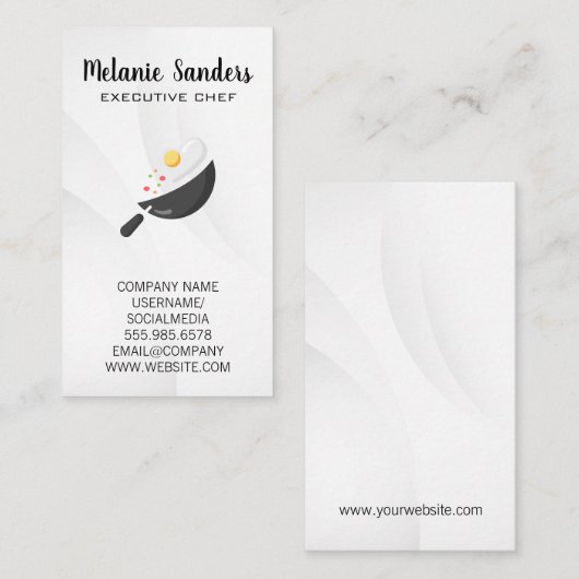 Executive Chef | Wok Pan en Egg Visitekaartje (Voorkant / Achterkant)