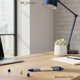 Executive Chic Navy Stripes Professional Business Blauwe Inkt Pen