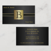 Executive Classic Black Monogram Visitekaartje (Voorkant / Achterkant)