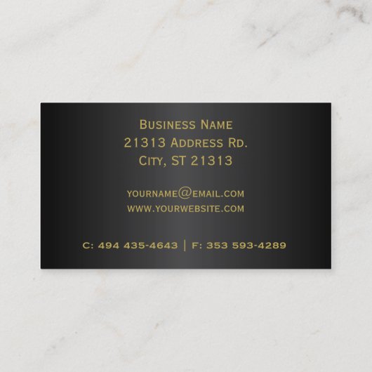 Executive Classic Black Monogram Visitekaartje (Achterkant)