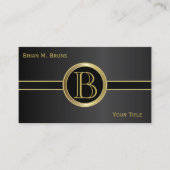 Executive Classic Black Monogram Visitekaartje (Voorkant)