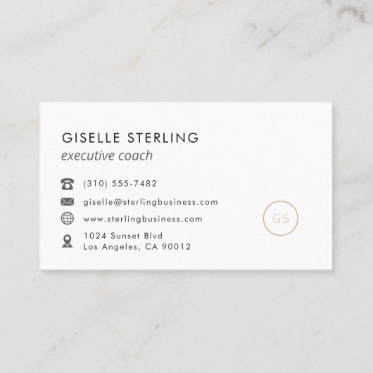 Executive Coach Minimalistische Luxe Zwart Elegant Visitekaartje (Achterkant)