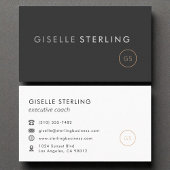 Executive Coach Minimalistische Luxe Zwart Elegant Visitekaartje