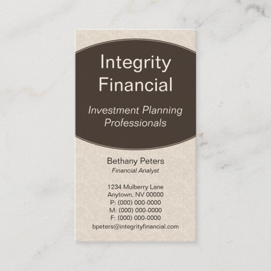 Executive Curves Visitekaartje, Espresso Visitekaartje (Voorkant)