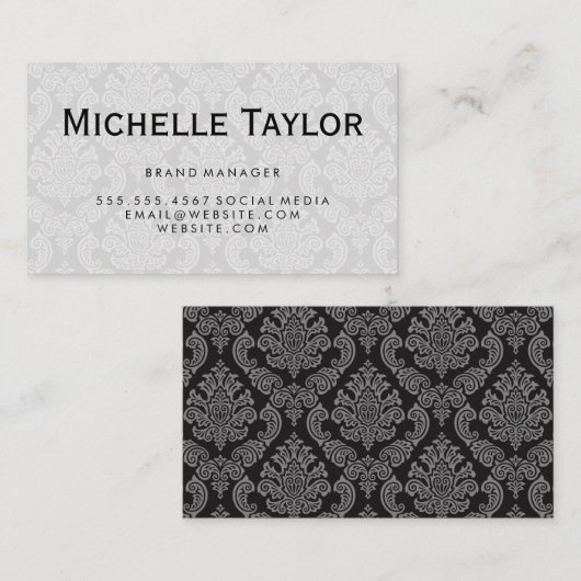 Executive Damask-patroon Visitekaartje (Voorkant / Achterkant)