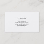 Executive Elegant Grey Leather Visitekaartje (Achterkant)