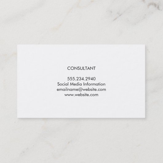 Executive Elegant Grey Leather Visitekaartje (Achterkant)