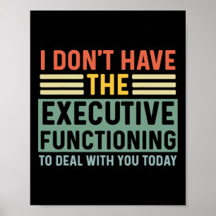 Executive Functie Grappig ADHD Vrouwen Kinder ASS Poster