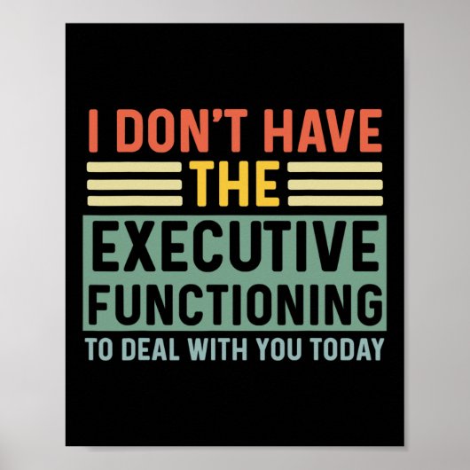 Executive Functie Grappig ADHD Vrouwen Kinder ASS Poster (Voorkant)