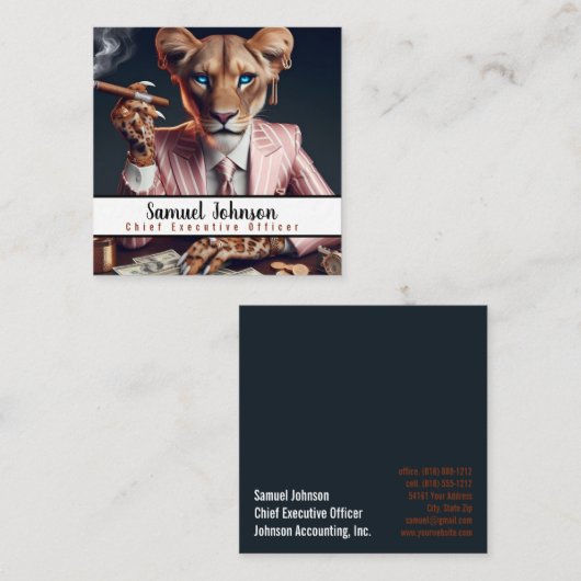 Executive Funny CEO Algemeen directeur Vierkante Visitekaartje (Voorkant / Achterkant)