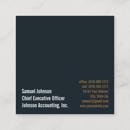 Executive Funny CEO Algemeen directeur Vierkante Visitekaartje (Achterkant)